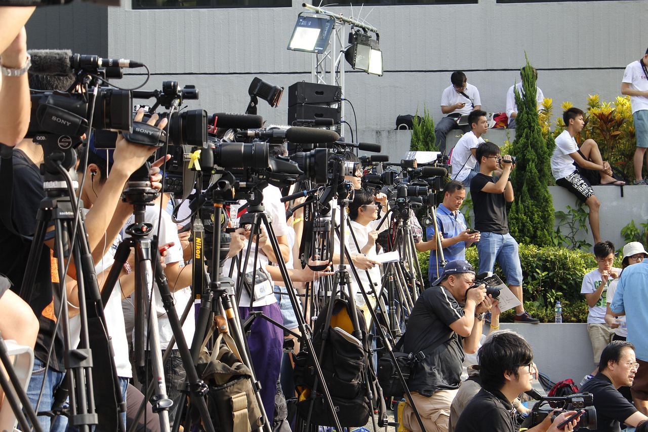 Journalist in a newsroom